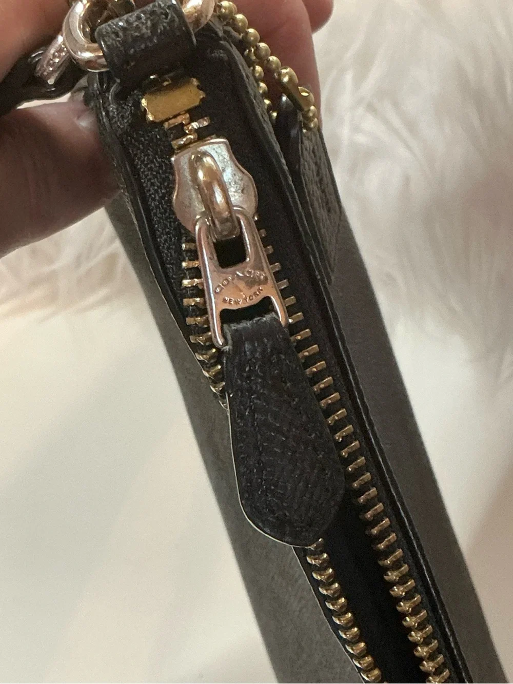 Coach Vintage Black Compact Crossbody Shoulder Bag with Gold Hardware